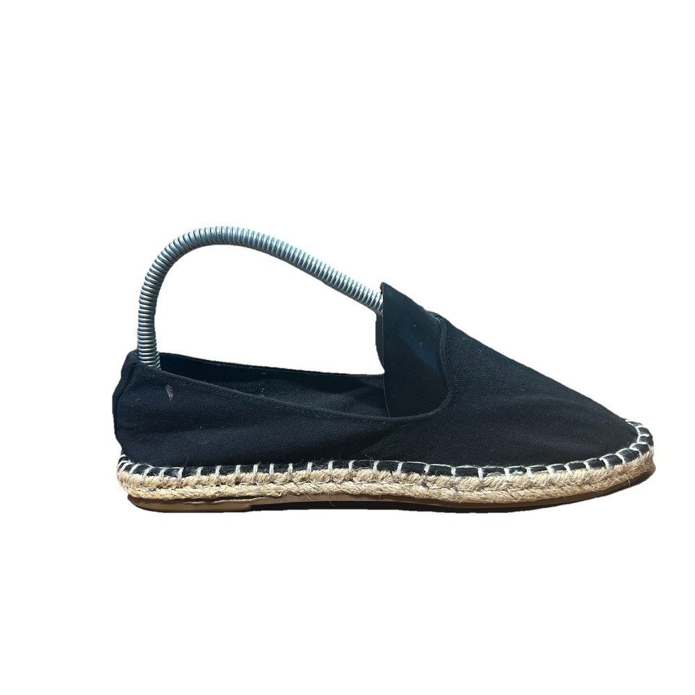 Old Navy Black Canvas Gum Bottom Slip On Espadrilles Flats Women's Size 7